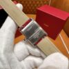 Cartier Tank Series W4TA0022 (Small Size, Red Dial, Red Crocodile Leather Strap, 40 Diamonds)