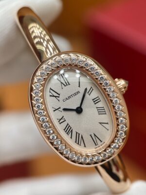 Cartier Baignoire Series WJBA0042 (Rose Gold Diamond Bezel) (Mini Size)
