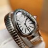 Bvlgari Serpenti Series 101828 SP35C6SS.1T/L (White, Stainless Steel, Pink Spinel Crown, Swiss Quartz Movement)