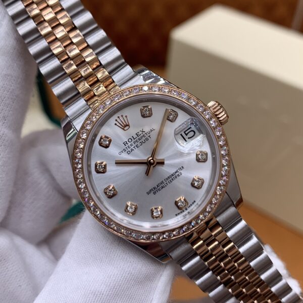 2 Rolex Datejust M278271RBR-0016 (Silver Dial, Rose Gold Diamond Bezel, 31mm)