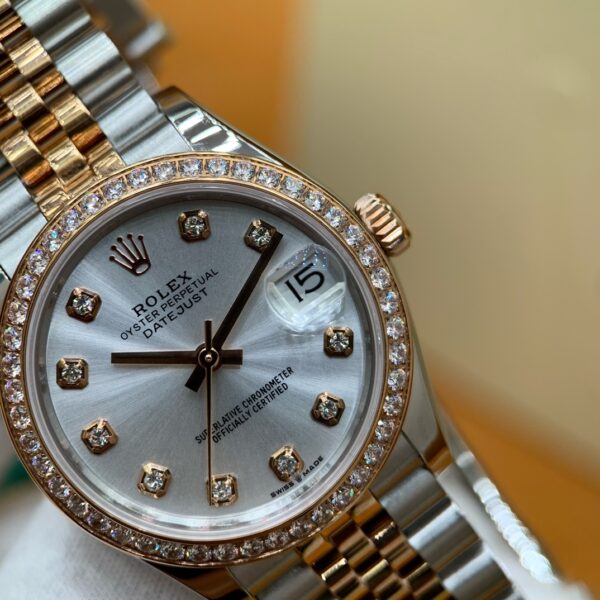 2 Rolex Datejust M278271RBR-0016 (Silver Dial, Rose Gold Diamond Bezel, 31mm)