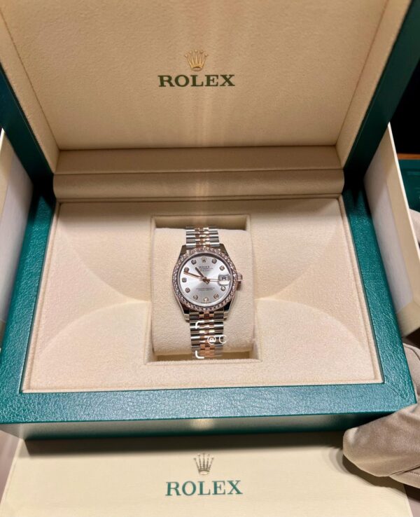 2 Rolex Datejust M278271RBR-0016 (Silver Dial, Rose Gold Diamond Bezel, 31mm)
