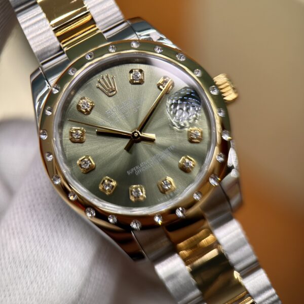 2 Rolex Datejust M278343RBR-0024 (Olive Green Dial, Diamond Bezel, 31mm)