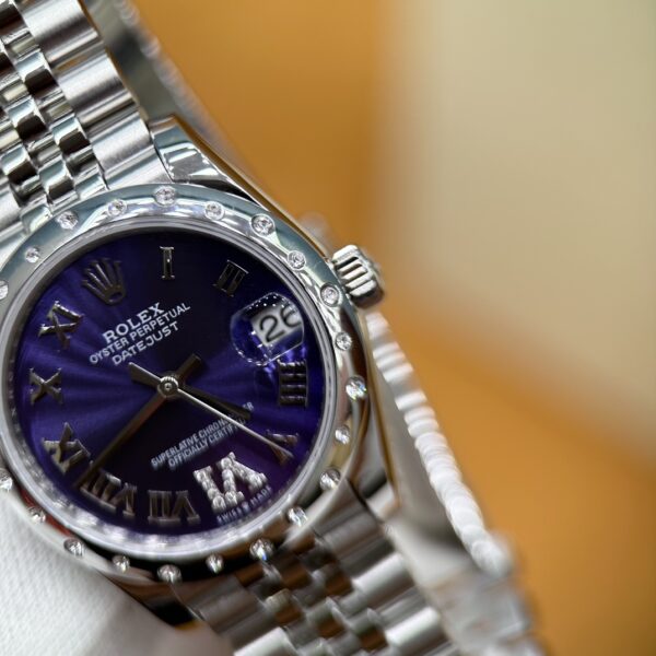 Rolex Datejust M278344RBR-0028 (Deep Purple Dial, Diamond Bezel, 31mm)
