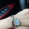 BVLGARI SERPENTI Series 103648 (Two-Tone, Stainless Steel & 18K Gold, Diamond Bezel, White Lacquered Dial, Pink Spinel Crown, Swiss Quartz Movement)
