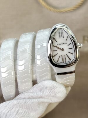 BVLGARI Serpenti 32HF00 (White Dial, Steel & Ceramic)