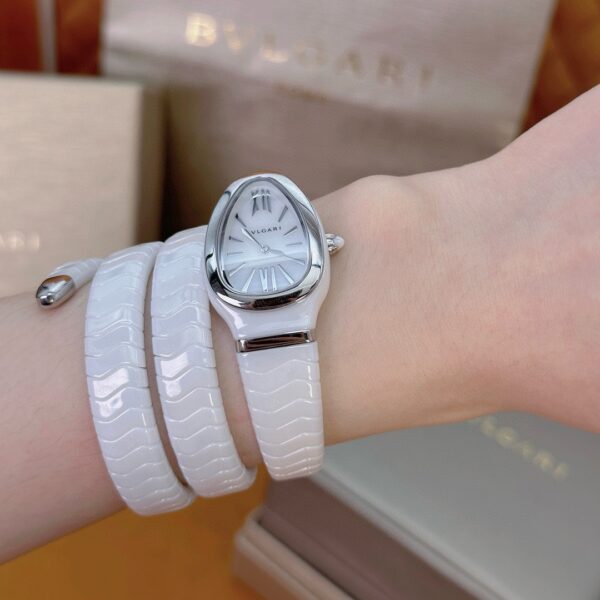 2 BVLGARI Serpenti 32HF00 (White Dial, Steel & Ceramic)