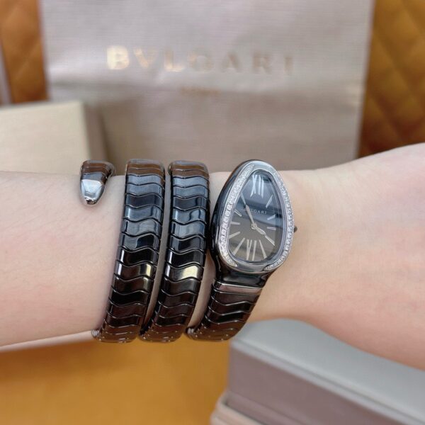 2 BVLGARI Serpenti 33HF00 (Black Dial, Steel & Ceramic)