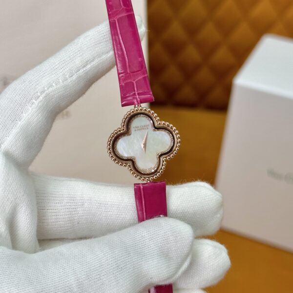 Van Cleef & Arpels Alhambra Ref. VCARO8WSOO (Magenta Strap Crocodile Strap)