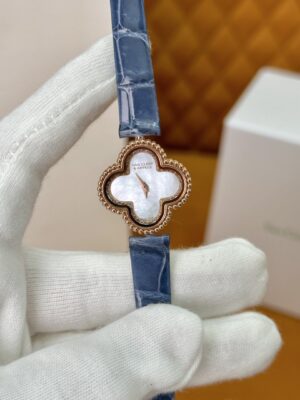 Van Cleef & Arpels Alhambra VCARO8WSOO (Light Blue Crocodile Strap)