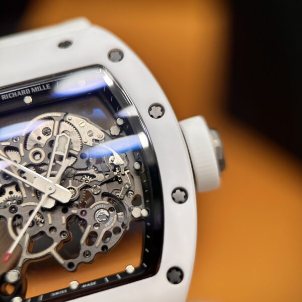 3 Richard Mille RM 055 White Ceramic (White, High-Strength Ceramic & Titanium)