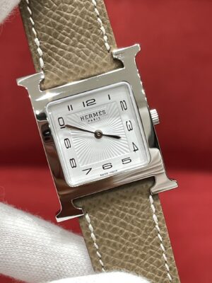 Hermès Heure H White Dial (26mm, Stainless Steel & Epsom Leather)