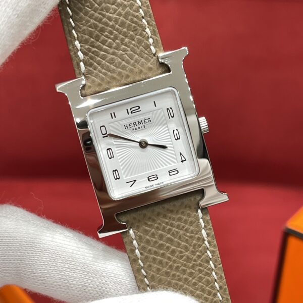 Hermès Heure H White Dial (26mm, Stainless Steel & Epsom Leather)