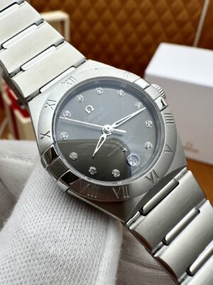Omega Constellation, Steel Bracelet with Gray Dial and Diamonds, 29mm, Automatic Mechanical 131.10.29.20.56.001 (Gray Dial, Stainless Steel, Diamonds)