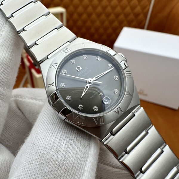 Omega Constellation, Steel Bracelet with Gray Dial and Diamonds, 29mm, Automatic Mechanical 131.10.29.20.56.001 (Gray Dial, Stainless Steel, Diamonds)
