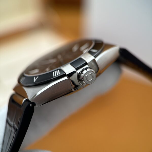 3 Omega Constellation 131.33.41.21.01.001 (Black Polished Ceramic Bezel, Stainless Steel, Hybrid Strap)