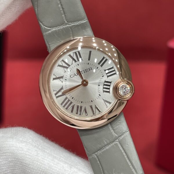 Cartier Ballon Blanc de Cartier WGBL0005 (Silver Dial, 18K Rose Gold, Sapphire Crystal)