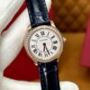 Cartier London WJRN0009 (Stainless Steel, Blue Sapphire, Silver Dial, Navy Blue Alligator Leather Strap)