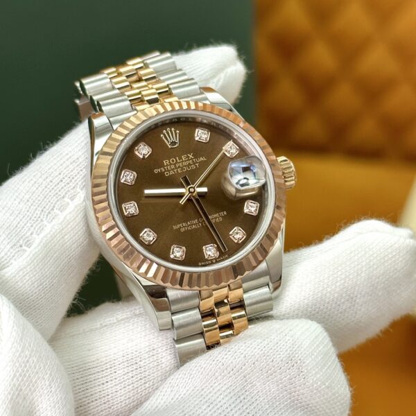 3 Rolex Datejust m278271-0028 (Chocolate Dial with Diamond Markers)