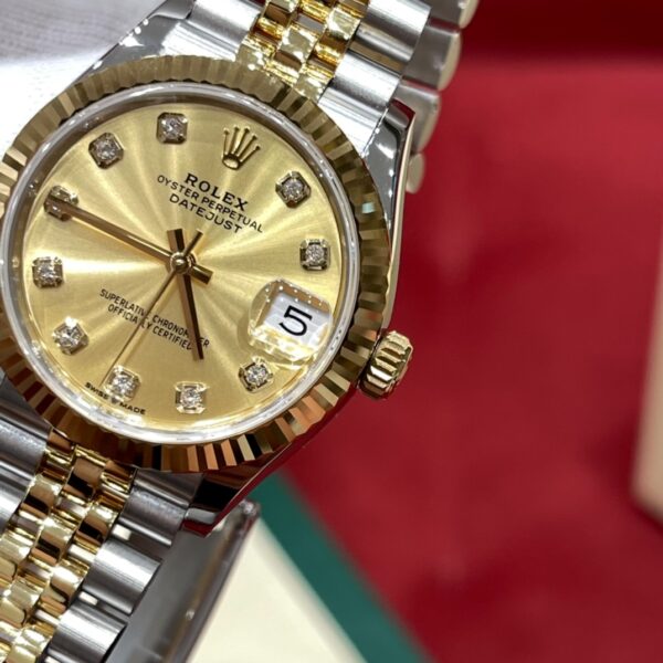 3 Rolex Datejust m278273-0026 (Champagne Dial with Diamond Hour Markers)
