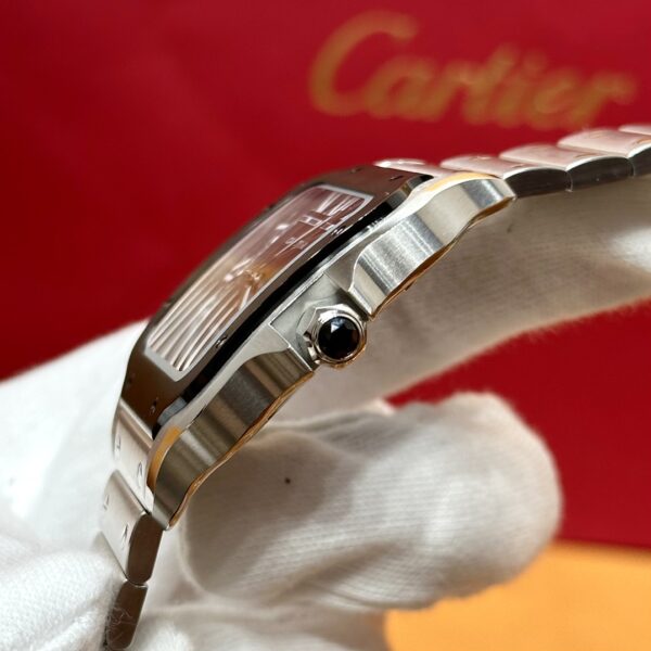 Cartier Santos Series WSSA0037 (Gradient Gray Dial, Automatic Movement, Stainless Steel, Multi-Faceted Spinel Crown)