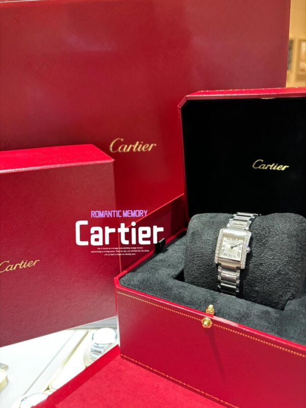 Cartier Tank Française Series Ref. W4TA0020 (Silver Dial, Stainless Steel, with Diamonds)