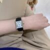 Cartier Tank Series WSTA0041 (New Medium, Stainless Steel, Pearl Silver Dial, Black Calfskin Leather Strap)