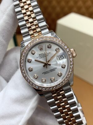 Rolex Datejust M278271RBR-0016 (Silver Dial, Rose Gold Diamond Bezel, 31mm)