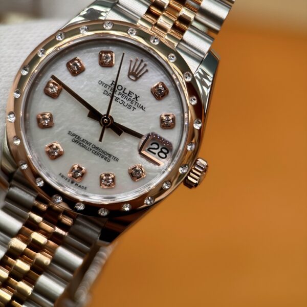 3 Rolex Datejust M278341RBR-0026 (White Mother-of-Pearl Dial, Diamond Bezel, 31mm)