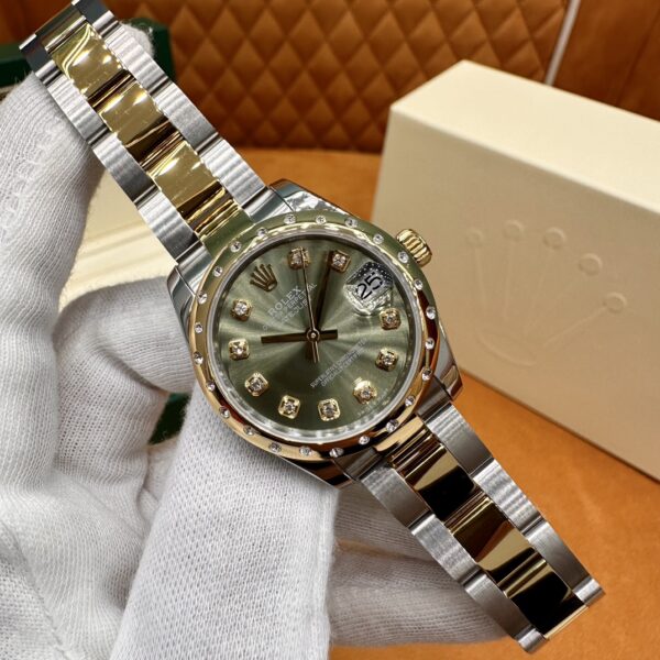 3 Rolex Datejust M278343RBR-0024 (Olive Green Dial, Diamond Bezel, 31mm)