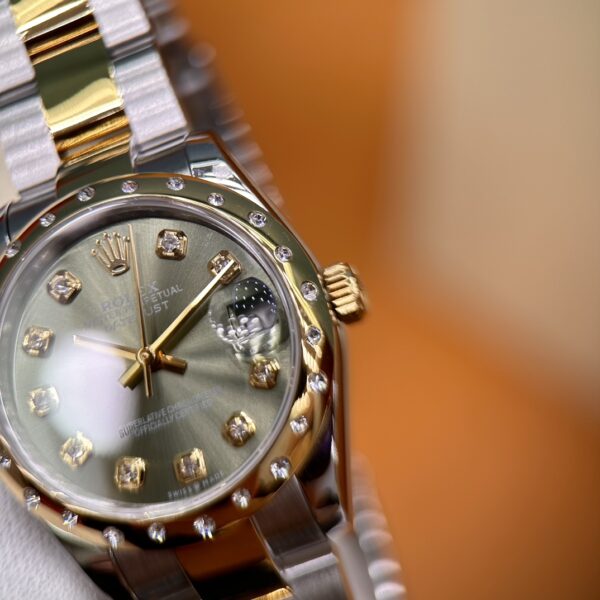 3 Rolex Datejust M278343RBR-0024 (Olive Green Dial, Diamond Bezel, 31mm)