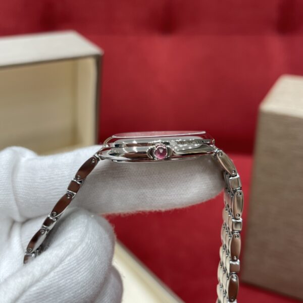 3 BVLGARI SERPENTI Series 103141 (Silver, Stainless Steel, Opal Dial, Natural Purple-Red Gem Crown, Swiss Quartz Movement)