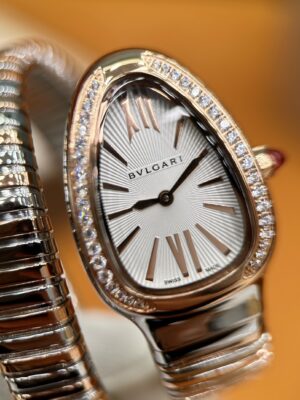 Bvlgari Serpenti 103149 (Silver Dial, Rose Gold & Diamond Accents, 35mm)