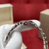 BVLGARI LVCEA Series 102196 (28mm, Stainless Steel, White Mother-of-Pearl Dial, Diamond Hour Markers, Red Cabochon Gem Crown, Swiss Quartz Movement)