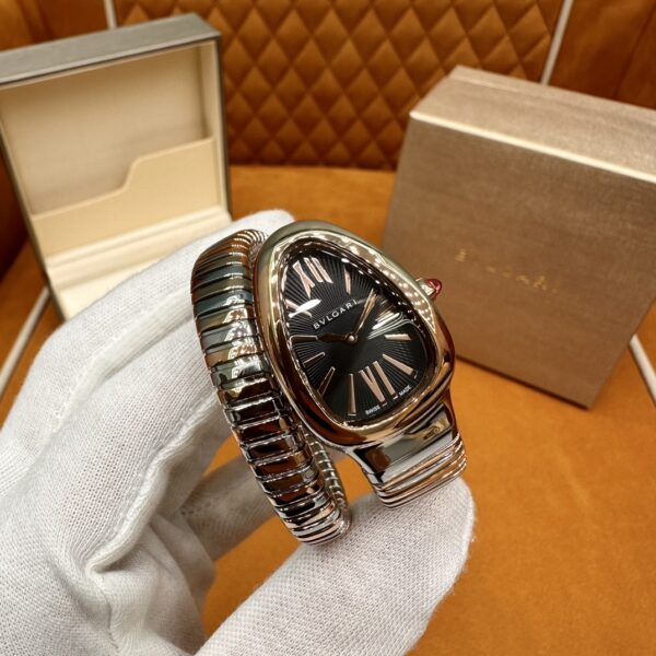 3 BVLGARI Serpenti 102123 SP35BSPG1T (Black Dial, Steel & Rose Gold)