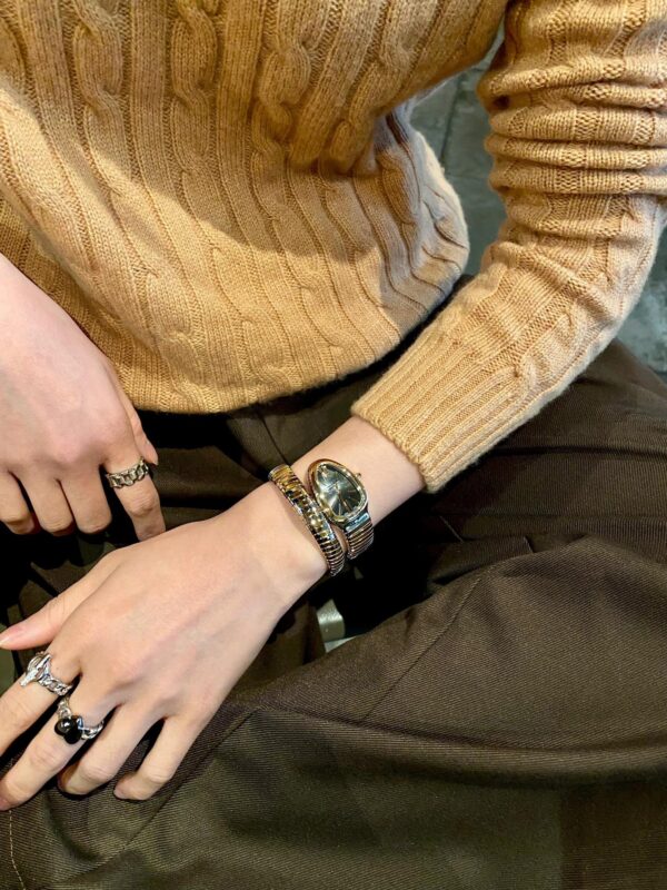 3 BVLGARI Serpenti 102123 SP35BSPG1T (Black Dial, Steel & Rose Gold)