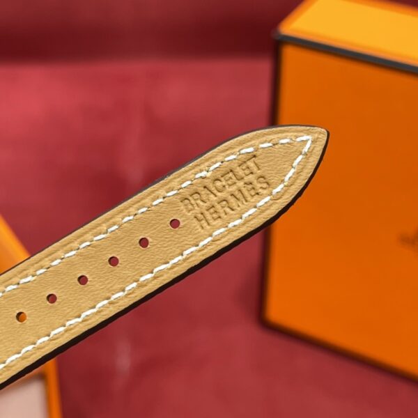 Hermès Heure H Watch (White Dial, Gold Brown Epsom Calf Leather Strap)