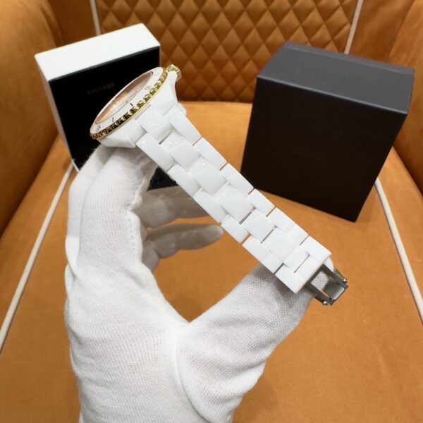 Chanel J12 Series H9540 (Ceramic & 18K Yellow Gold, White Dial)