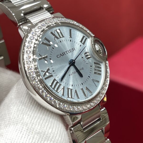 Ballon Bleu de Cartier W4BB0028 (Ice Blue Dial, Diamond Bezel, Stainless Steel)