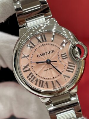 Cartier WSBB0046 (Stainless Steel, Pink Guilloché Dial, Blue Sapphire, Automatic Movement)