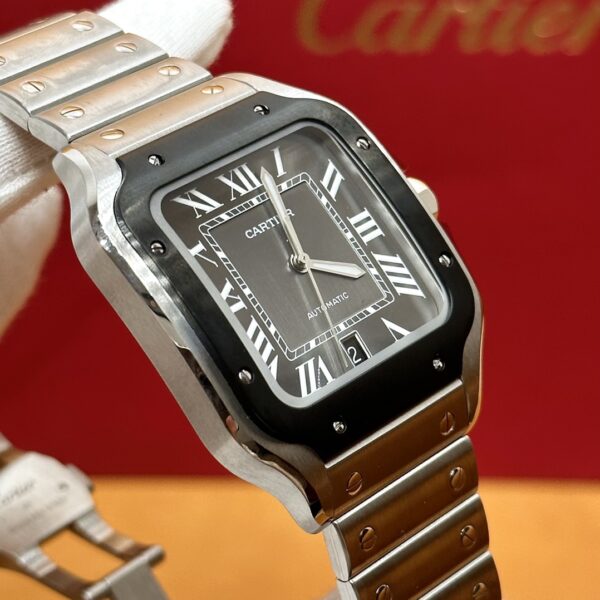 Cartier Santos Series WSSA0037 (Gradient Gray Dial, Automatic Movement, Stainless Steel, Multi-Faceted Spinel Crown)