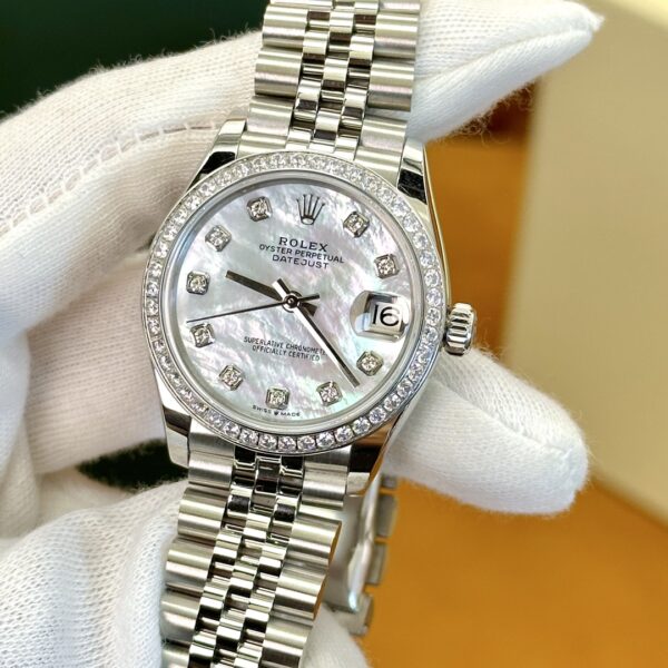 4 Rolex Datejust m278384rbr-0008 (Diamond-Set White Mother-of-Pearl Dial)