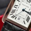 Tank Series WSTA0029 (Extra Large Size, Silver Dial, Stainless Steel Case, Crocodile Leather Strap)
