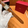 Cartier Tank Series W1529756 (Small Size, 18K Gold, Pearl Silver Dial, Brown Crocodile Leather Strap)