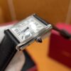 Cartier Tank Series WSTA0041 (New Medium, Stainless Steel, Pearl Silver Dial, Black Calfskin Leather Strap)