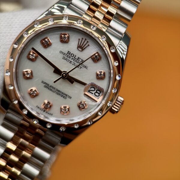 4 Rolex Datejust M278341RBR-0026 (White Mother-of-Pearl Dial, Diamond Bezel, 31mm)