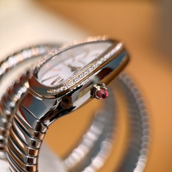 Bvlgari Serpenti 103149 (Silver Dial, Rose Gold & Diamond Accents, 35mm)