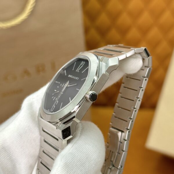 BVLGARI OCTO Series 103297 (40mm, Stainless Steel, Rhodium-Plated, Sapphire Crystal, Ceramic-Embedded Crown, Custom Pearl Rotor Mechanical Movement)