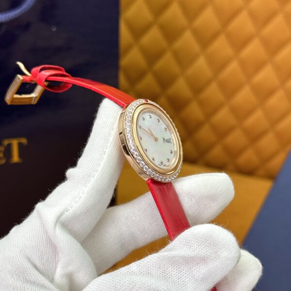 5 Piaget Limelight Movement - Ruby and Mother-of-Pearl Dial with Alligator Strap G0A43090 (Red & White)