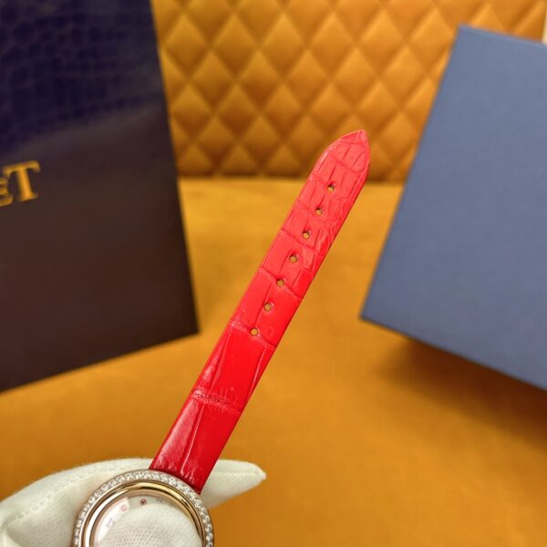 5 Piaget Limelight Movement - Ruby and Mother-of-Pearl Dial with Alligator Strap G0A43090 (Red & White)